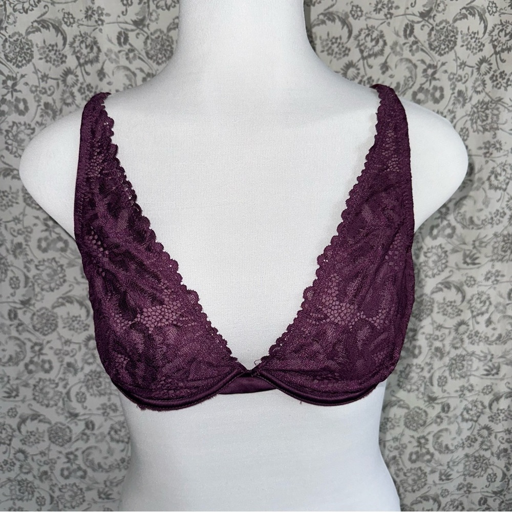Primark Purple Lace Bra with Floral Pattern